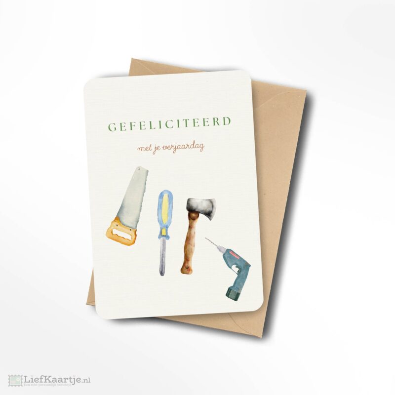 Gefeliciteerd met je verjaardag gereedschap