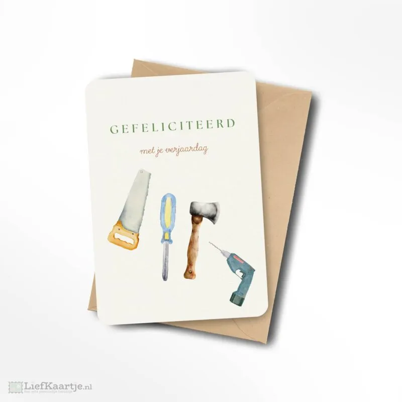 Gefeliciteerd met je verjaardag gereedschap